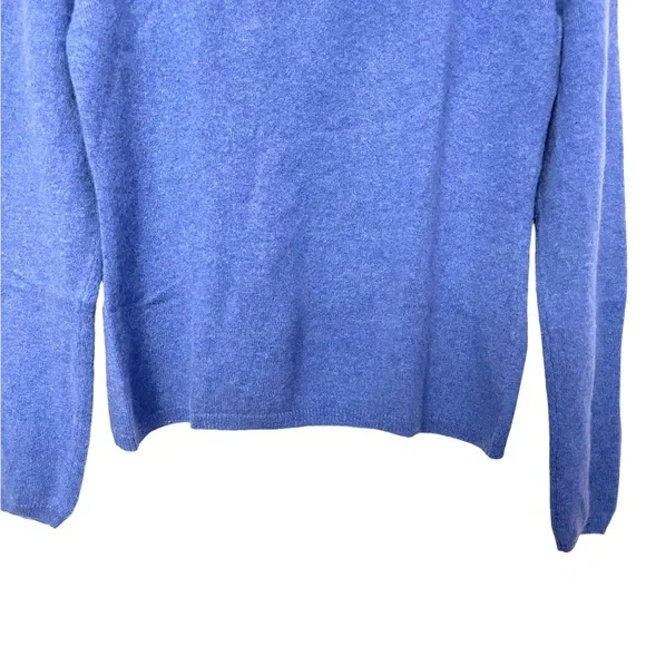 Qi 100% Cashmere Basic Long Sleeve Blue Sweater Size X-Large - Picture 4 of 10